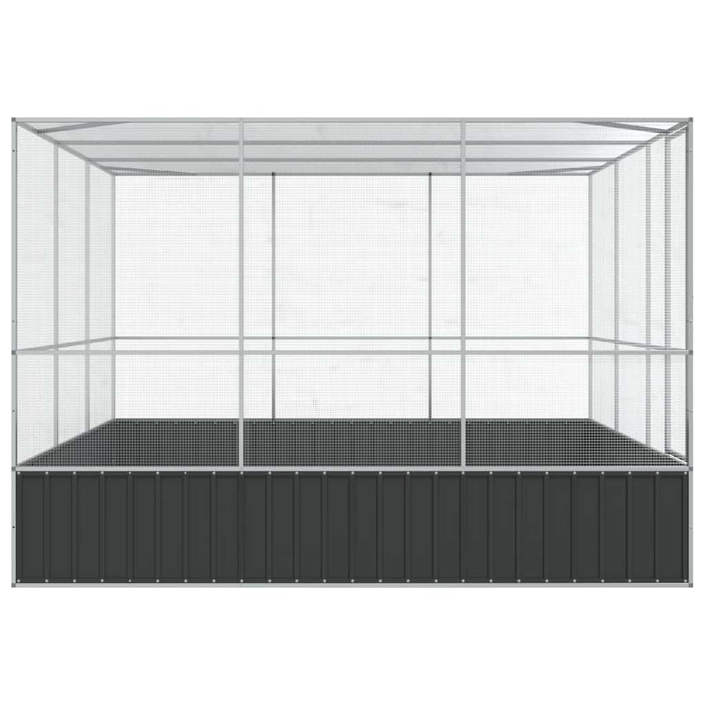 vidaXL Woliera, srebrna, 311x307x212 cm, stal