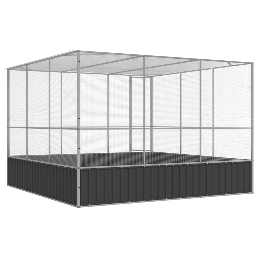 vidaXL Woliera, srebrna, 311x307x212 cm, stal