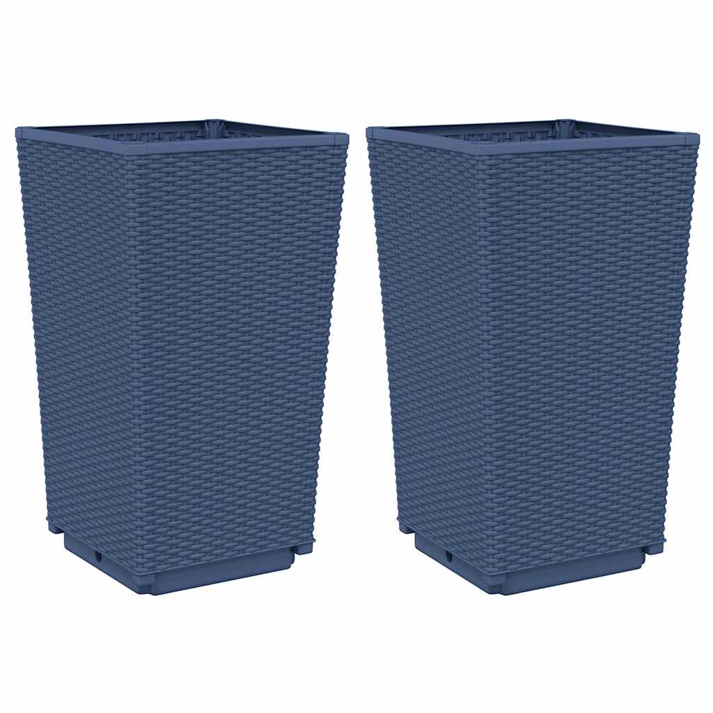 vidaXL Donice ogrodowe, 2 szt., niebieskoszare, 32,5x32,5x57, PP