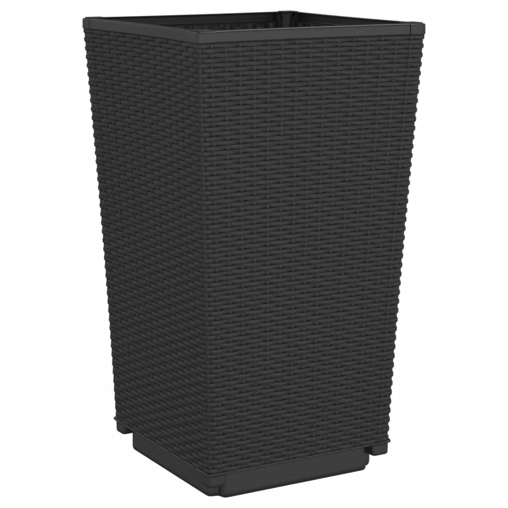 vidaXL Donice ogrodowe, 2 szt., czarne, 32,5x32,5x57, PP