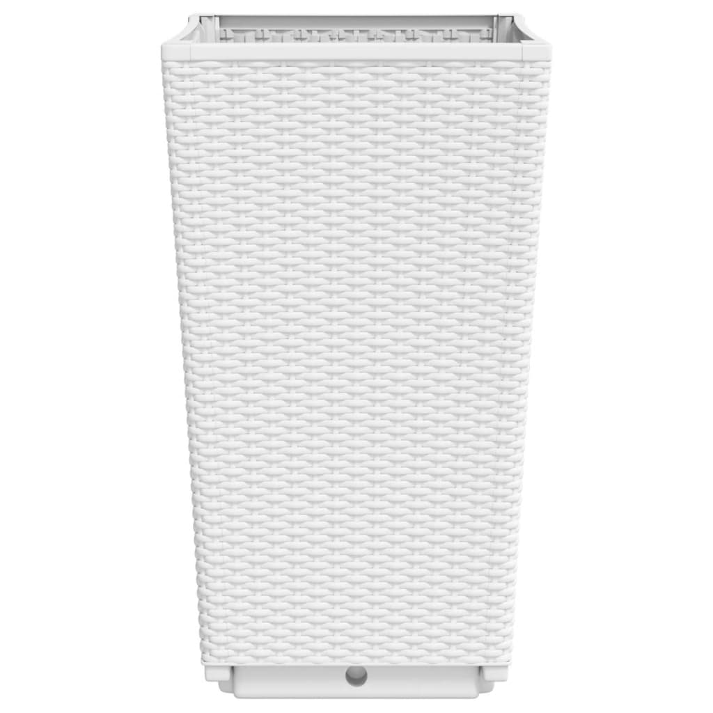 vidaXL Donice ogrodowe, 2 szt., białe, 32,5x32,5x57, PP