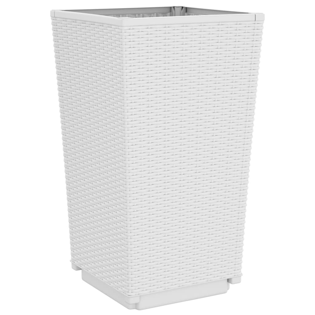 vidaXL Donice ogrodowe, 2 szt., białe, 32,5x32,5x57, PP