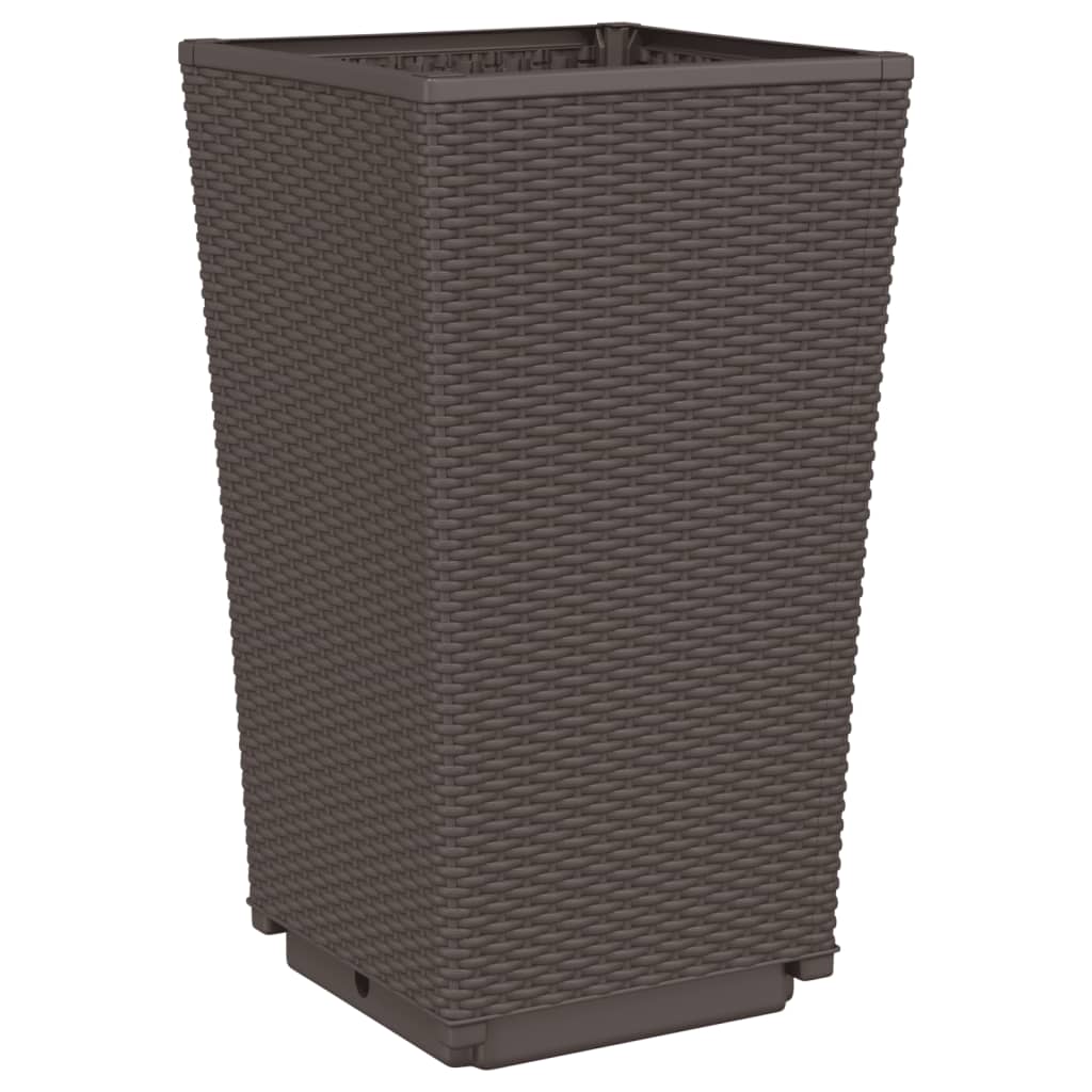 vidaXL Donice ogrodowe, 2 szt., brązowe, 32,5x32,5x57, PP