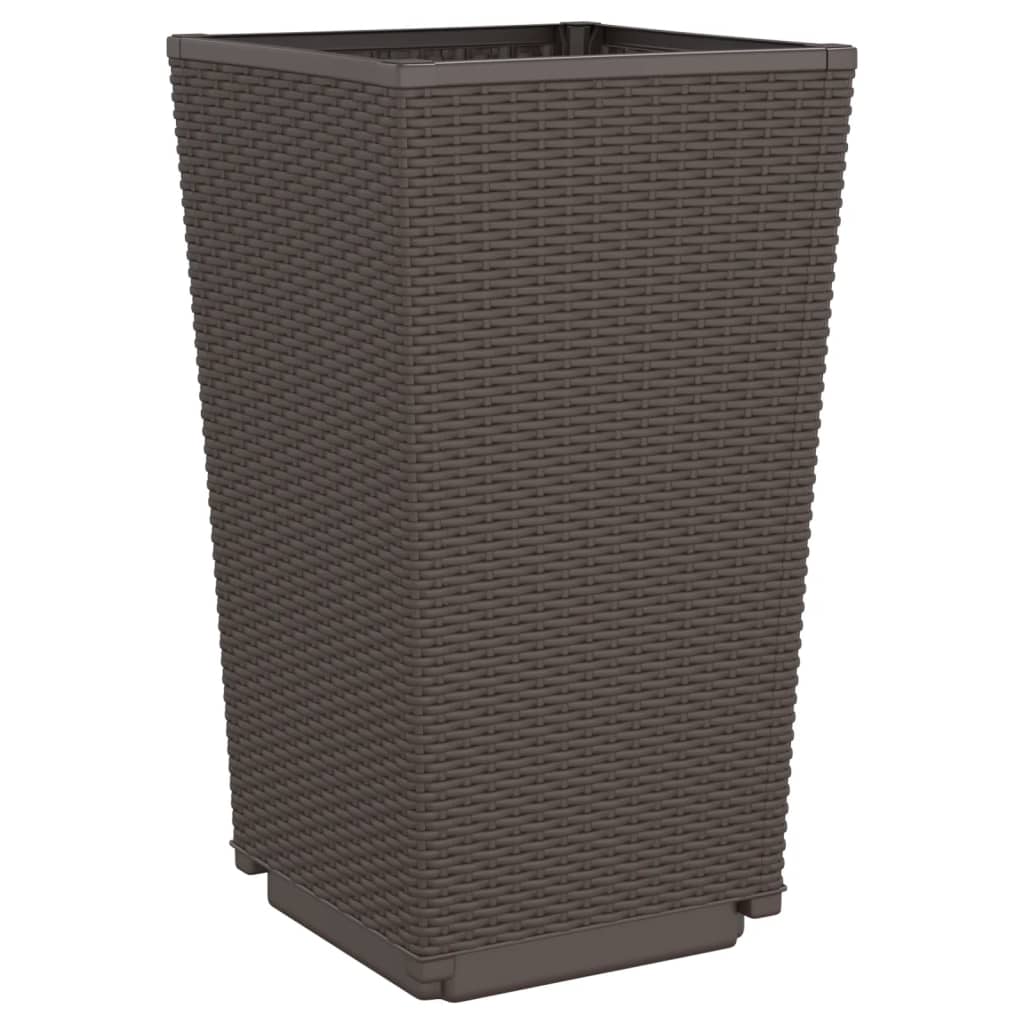 vidaXL Donice ogrodowe, 2 szt., brązowe, 32,5x32,5x57, PP