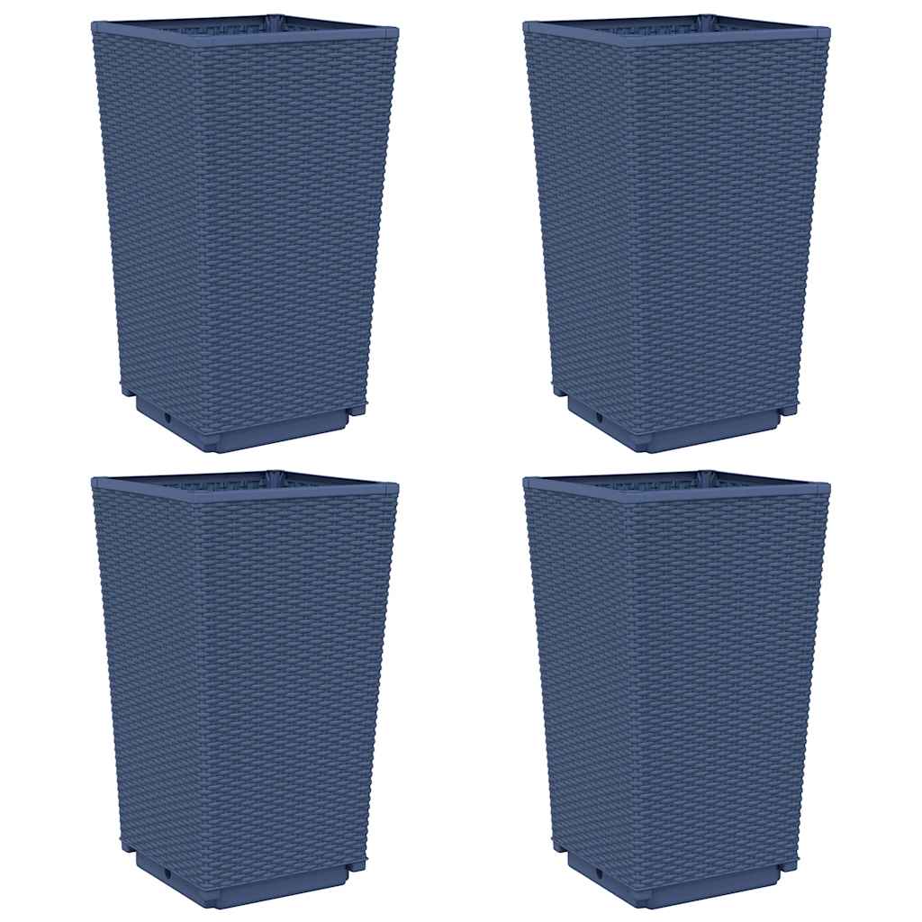 vidaXL Donice ogrodowe, 4 szt., niebieskoszare, 32,5x32,5x57, PP