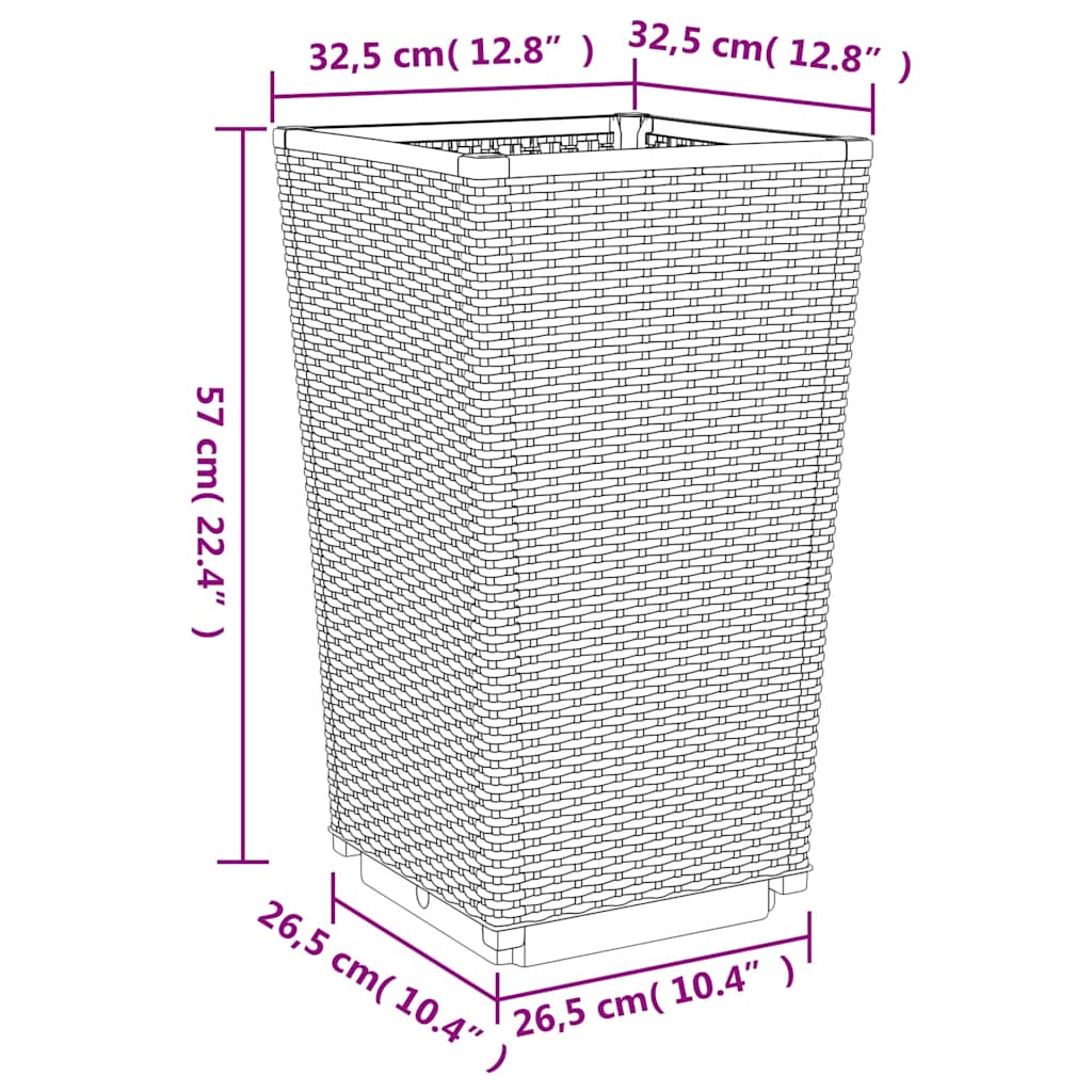 vidaXL Donice ogrodowe, 4 szt., niebieskoszare, 32,5x32,5x57, PP