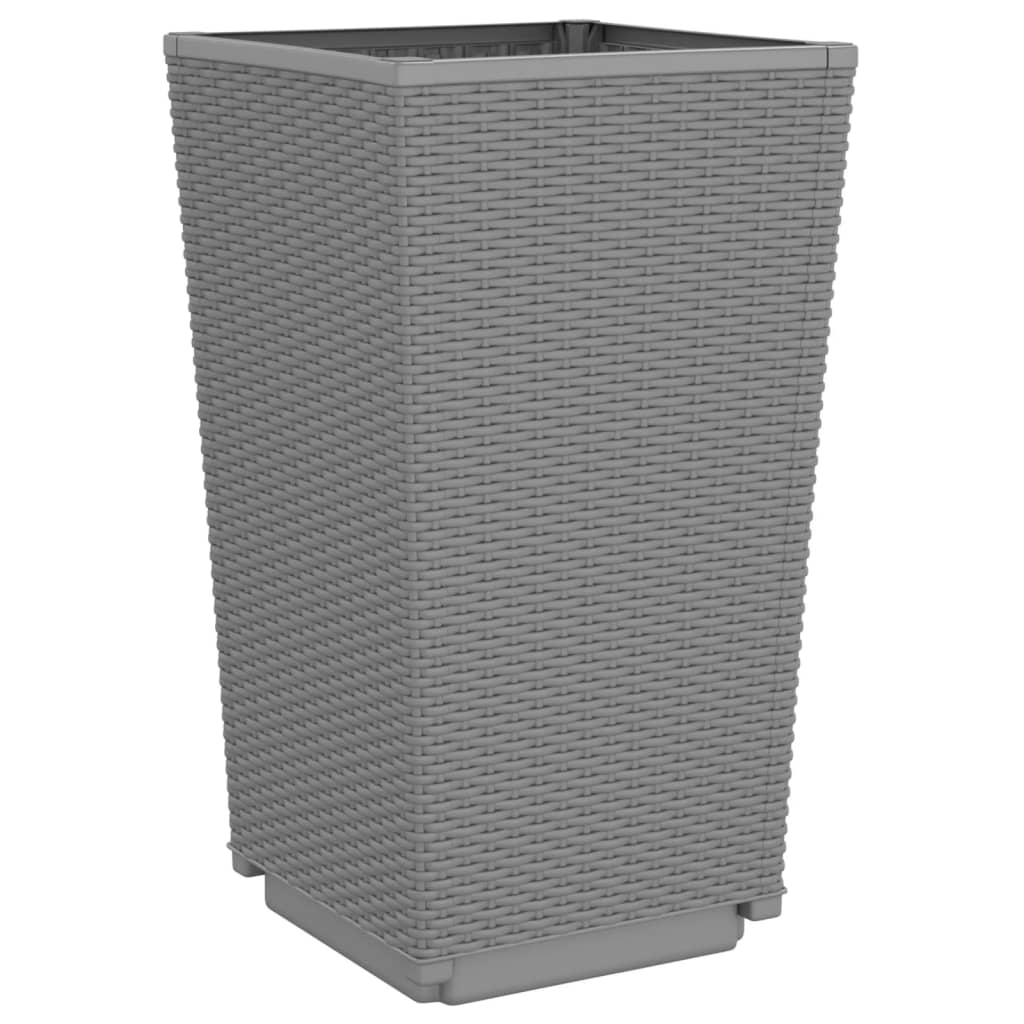 vidaXL Donice ogrodowe, 4 szt., jasnoszare, 32,5x32,5x57, PP