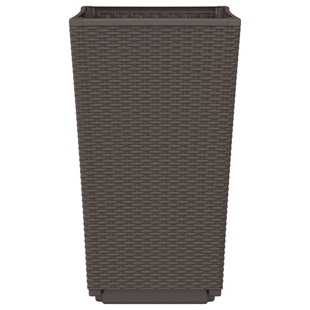 vidaXL Donice ogrodowe, 4 szt., brązowe, 32,5x32,5x57, PP