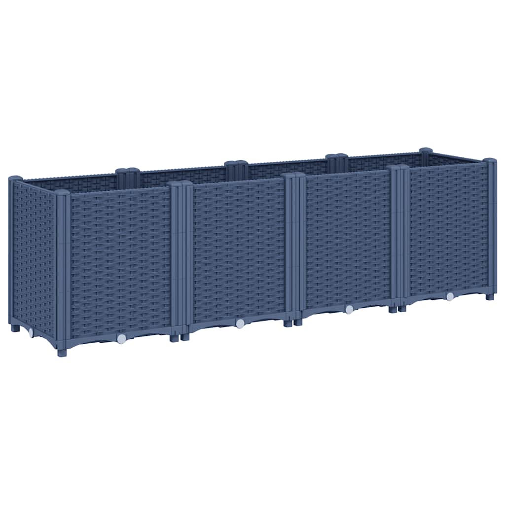 vidaXL Donica ogrodowa, niebieskoszara, 160x40x53 cm, PP