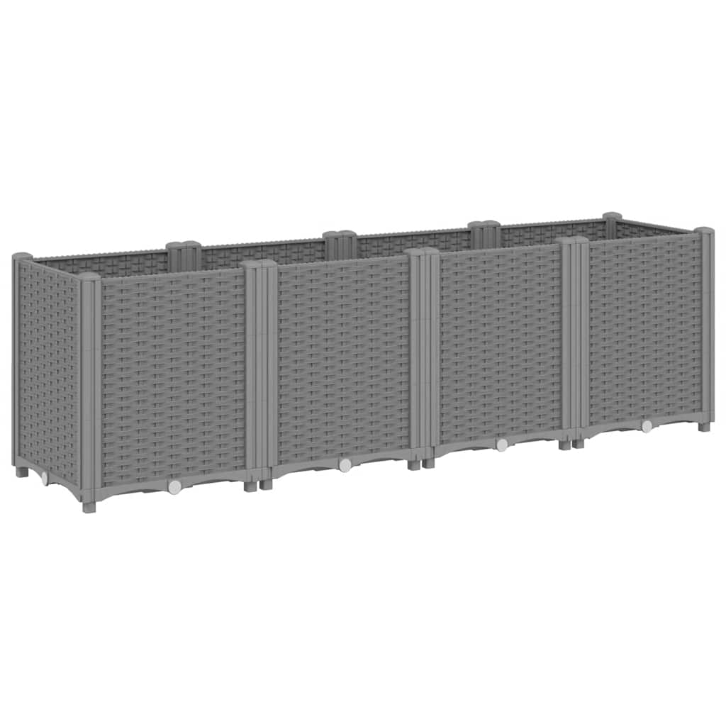 vidaXL Donica ogrodowa, jasnoszara, 160x40x53 cm, PP
