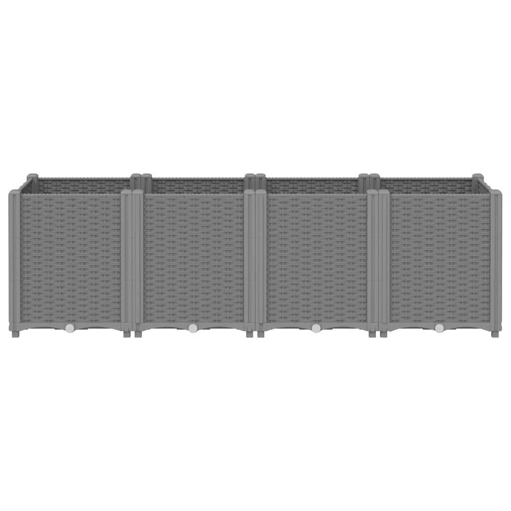 vidaXL Donica ogrodowa, jasnoszara, 160x40x53 cm, PP