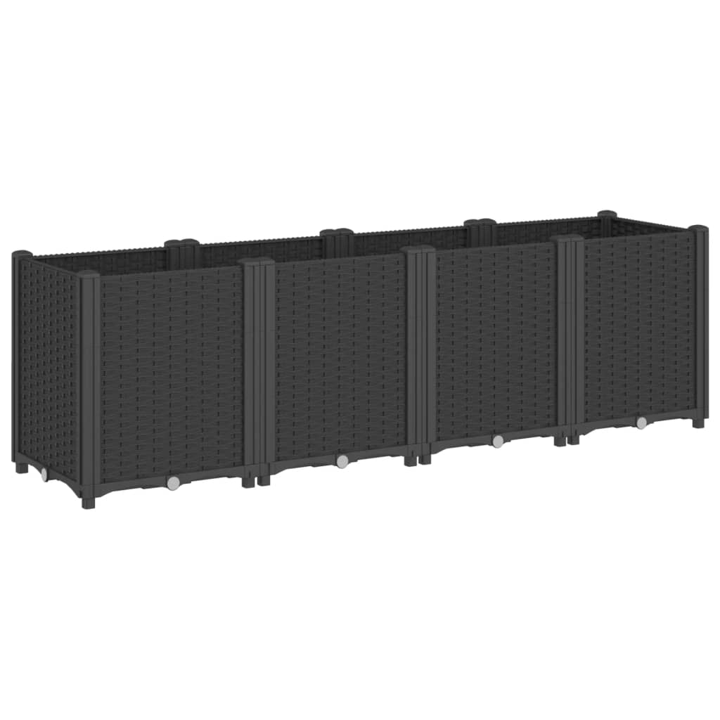 vidaXL Donica ogrodowa, czarna, 160x40x53 cm, PP