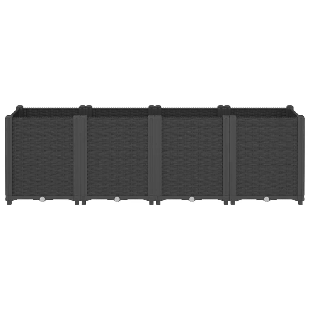 vidaXL Donica ogrodowa, czarna, 160x40x53 cm, PP