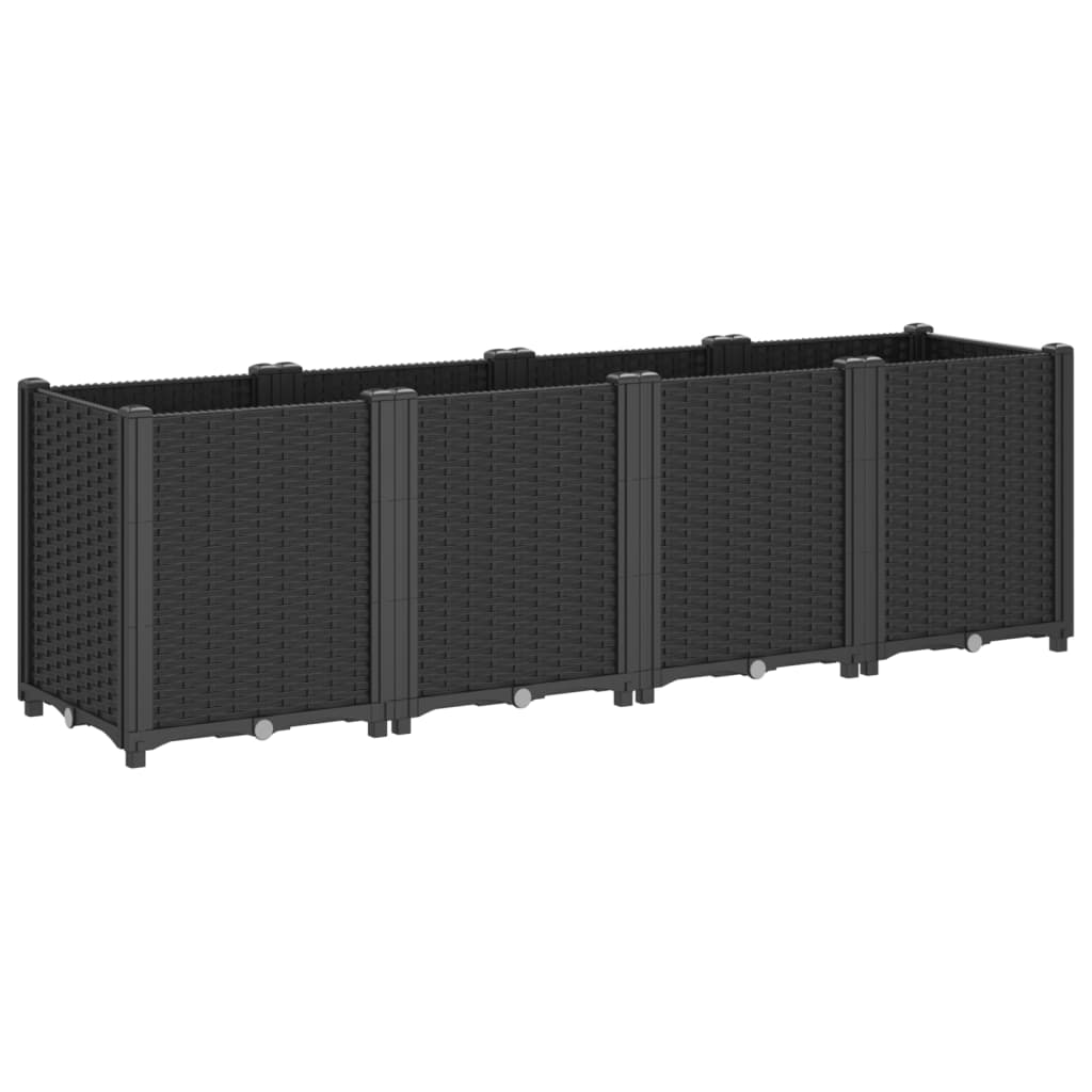 vidaXL Donica ogrodowa, czarna, 160x40x53 cm, PP