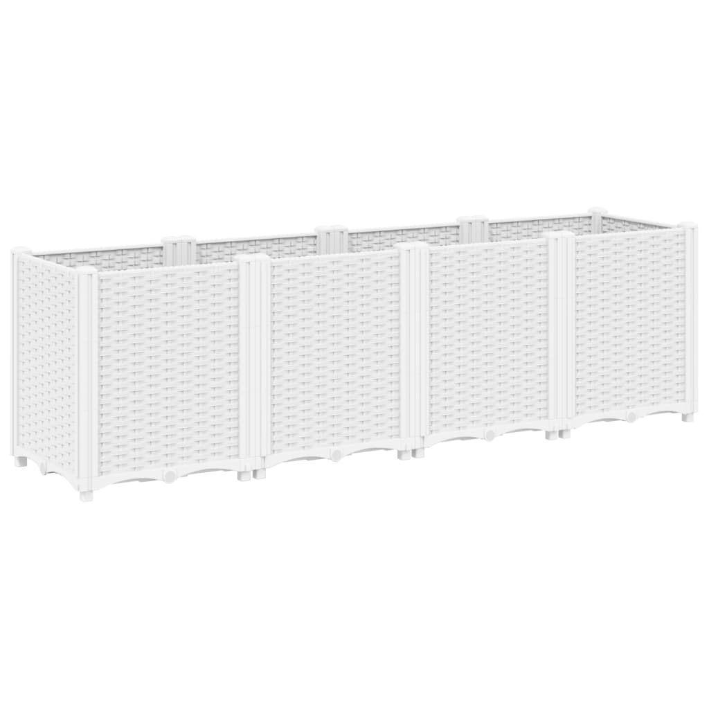 vidaXL Donica ogrodowa, biała, 160x40x53 cm, PP