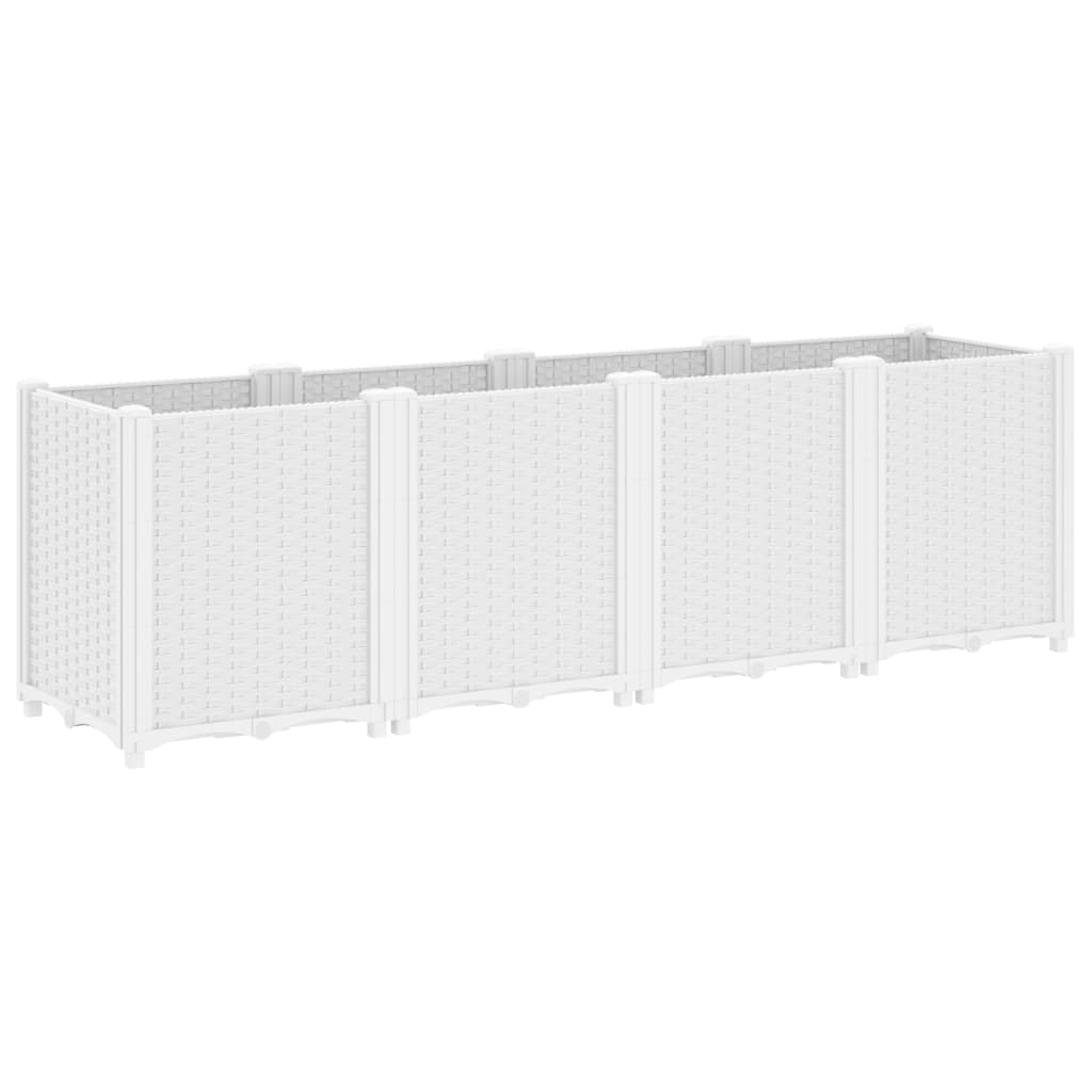vidaXL Donica ogrodowa, biała, 160x40x53 cm, PP