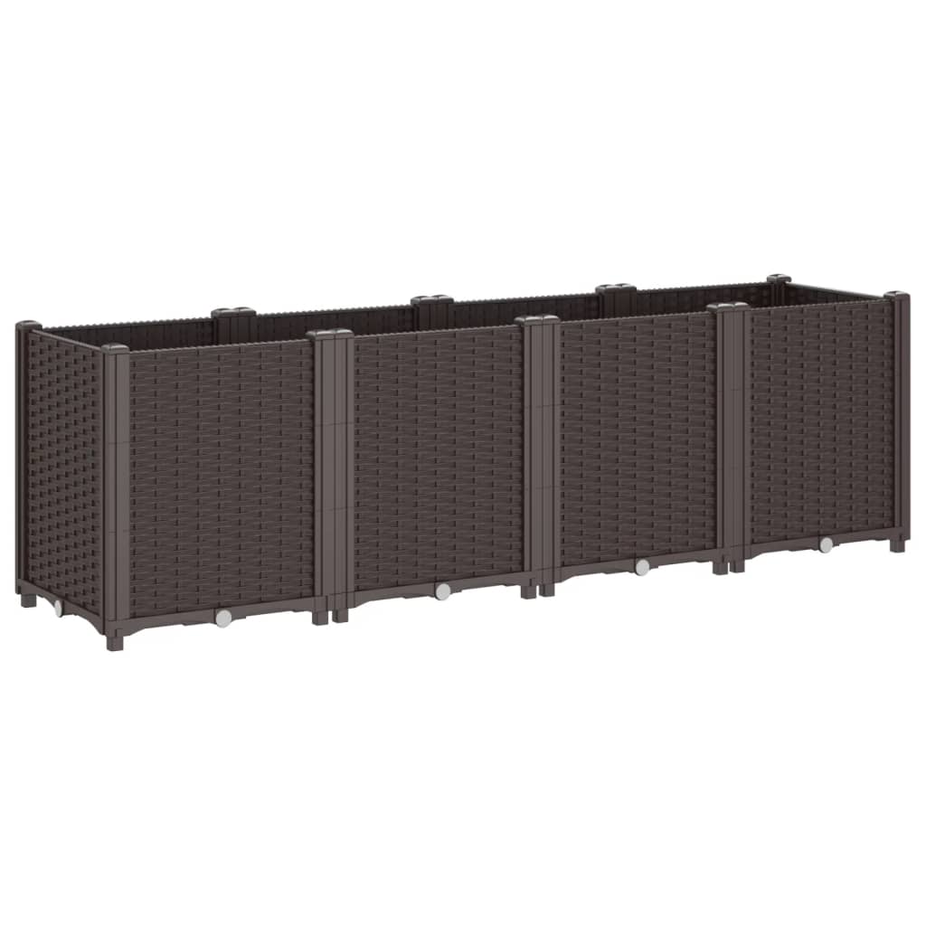 vidaXL Donica ogrodowa, brązowa, 160x40x53 cm, PP