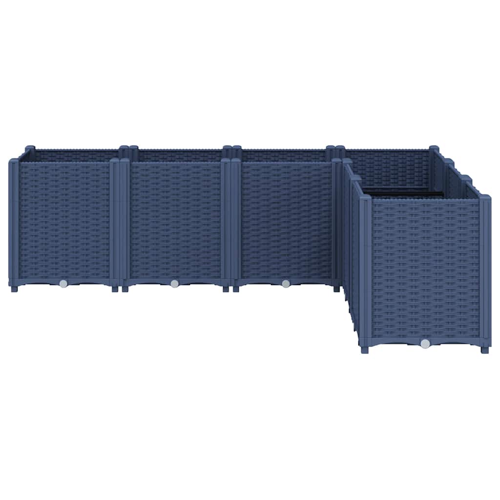 vidaXL Donica ogrodowa, niebieskoszara, 160x120x53 cm, PP