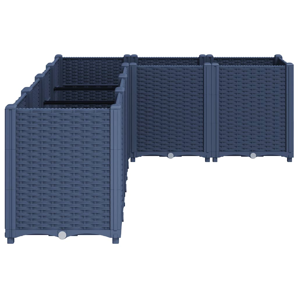 vidaXL Donica ogrodowa, niebieskoszara, 160x120x53 cm, PP