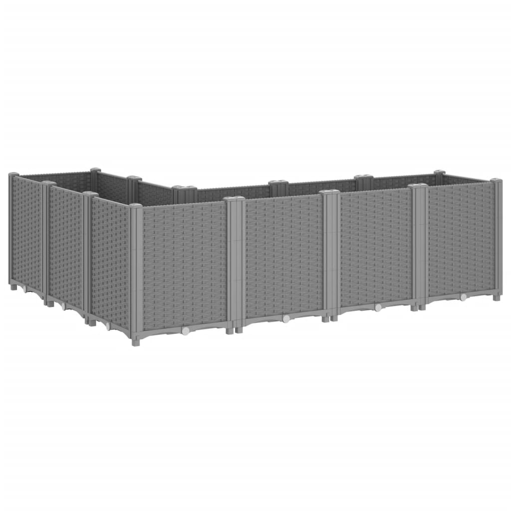 vidaXL Donica ogrodowa, jasnoszara, 160x120x53 cm, PP