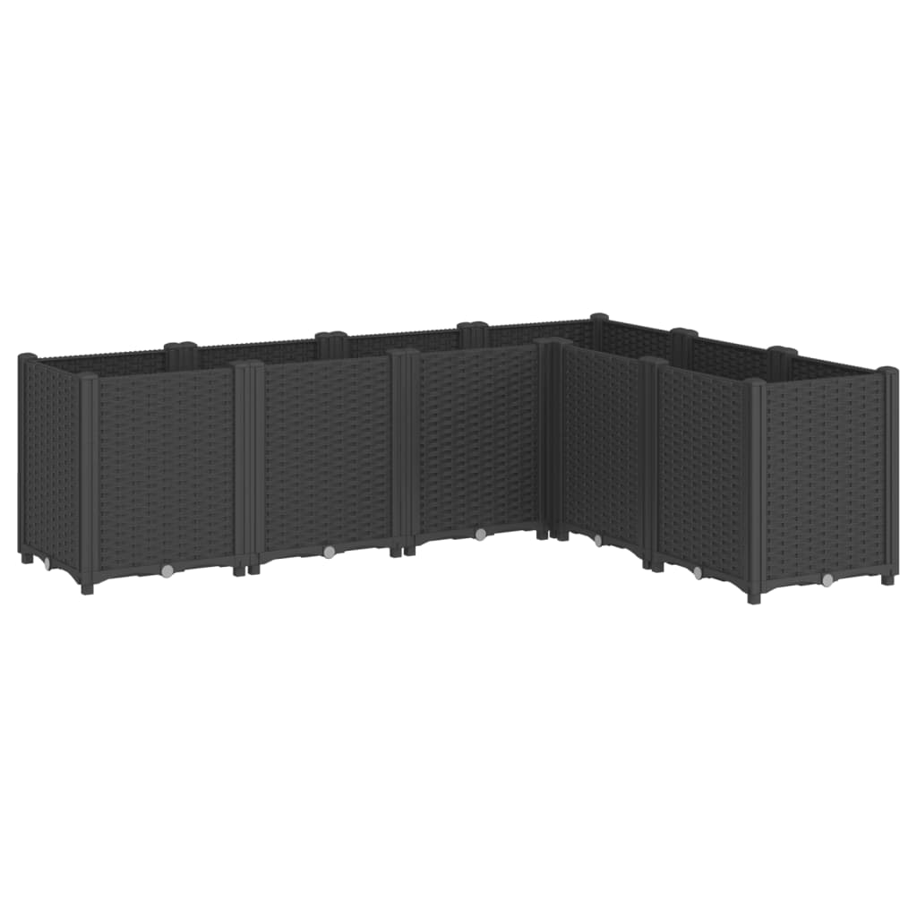 vidaXL Donica ogrodowa, czarna, 160x120x53 cm, PP