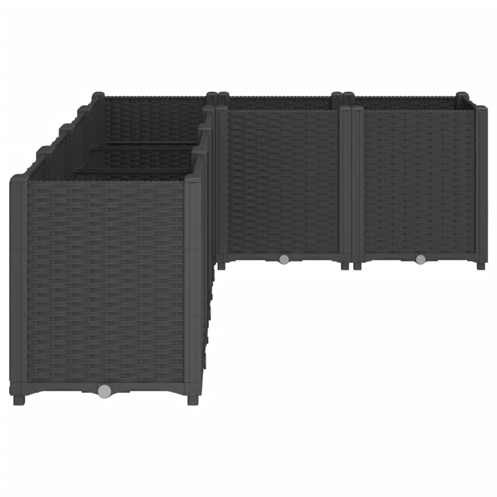 vidaXL Donica ogrodowa, czarna, 160x120x53 cm, PP