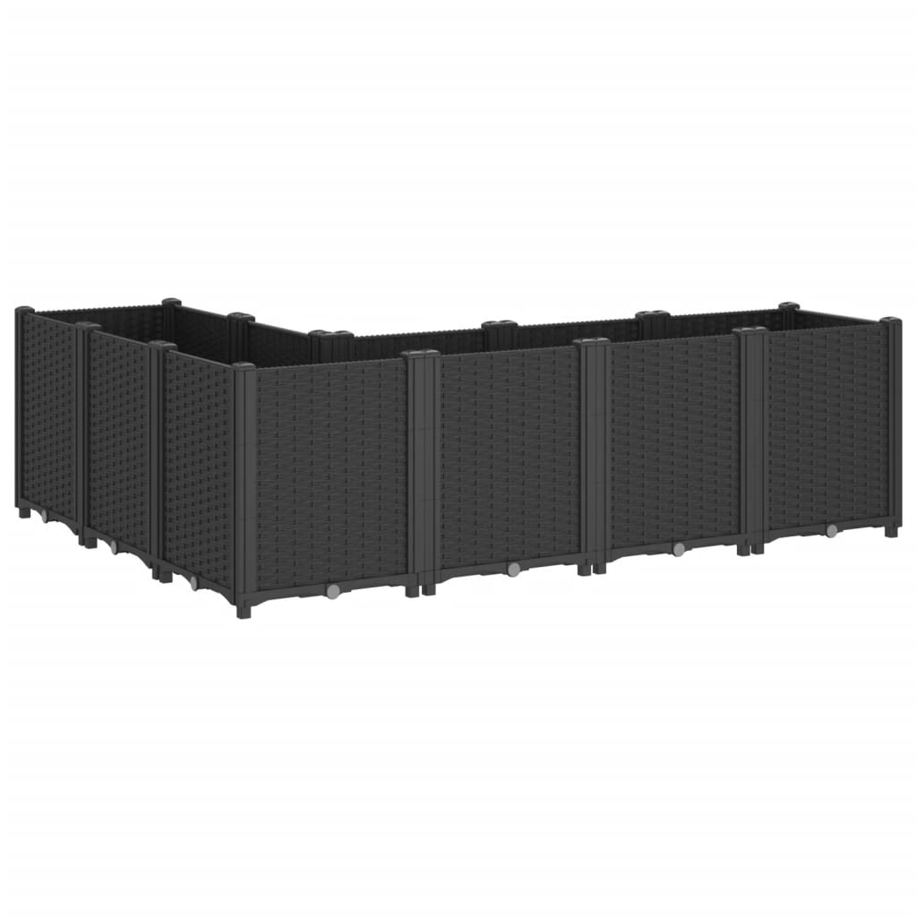 vidaXL Donica ogrodowa, czarna, 160x120x53 cm, PP