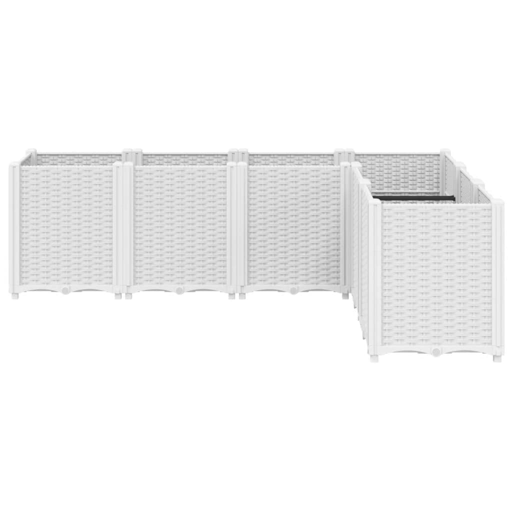 vidaXL Donica ogrodowa, biała, 160x120x53 cm, PP