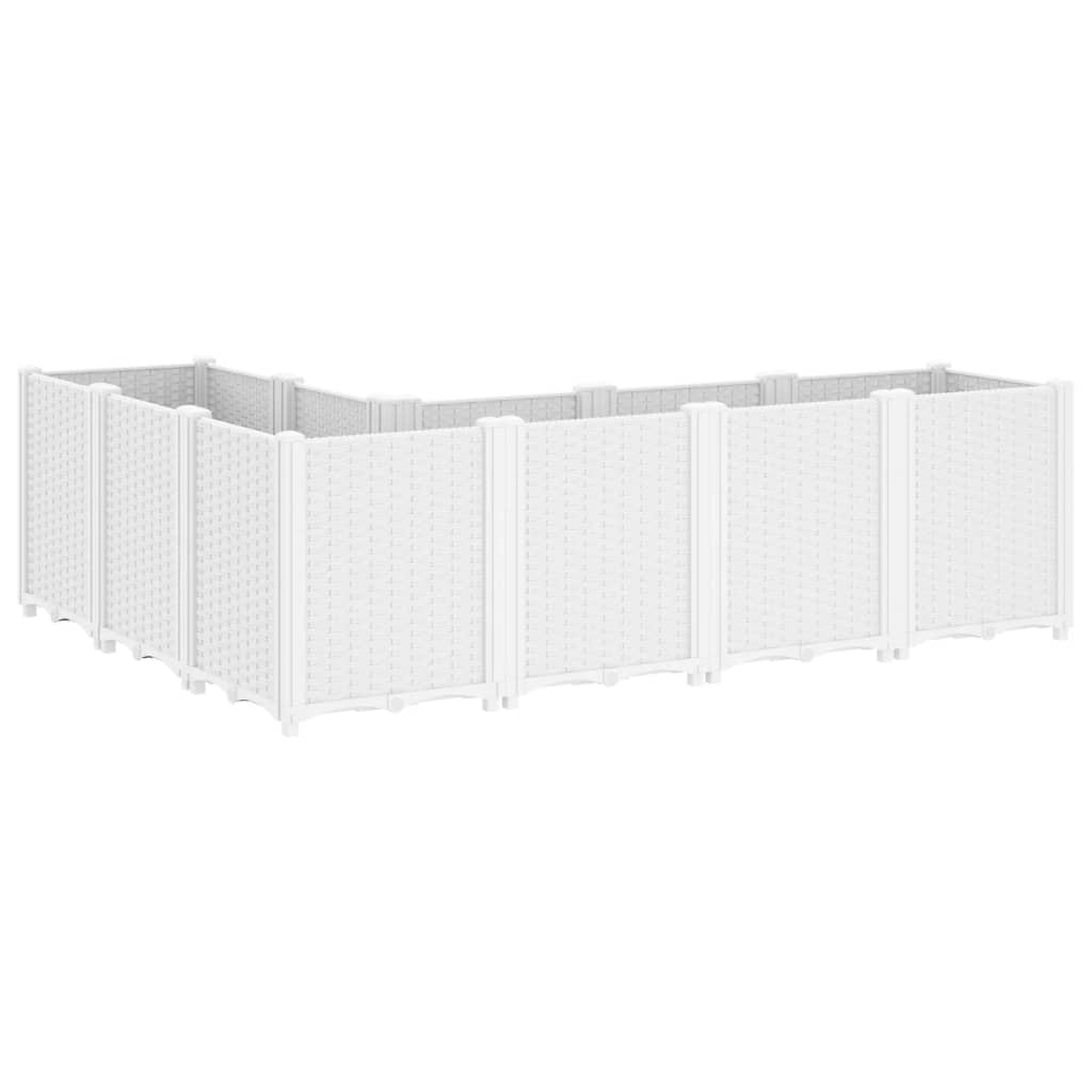 vidaXL Donica ogrodowa, biała, 160x120x53 cm, PP