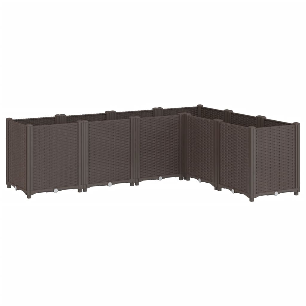 vidaXL Donica ogrodowa, brązowa, 160x120x53 cm, PP