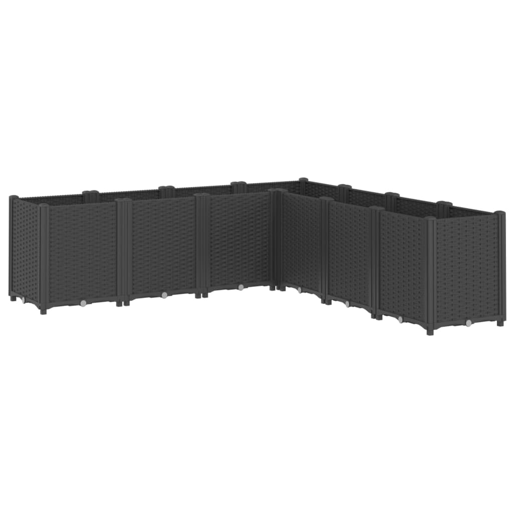 vidaXL Donica ogrodowa, czarna, 160x160x53 cm, PP