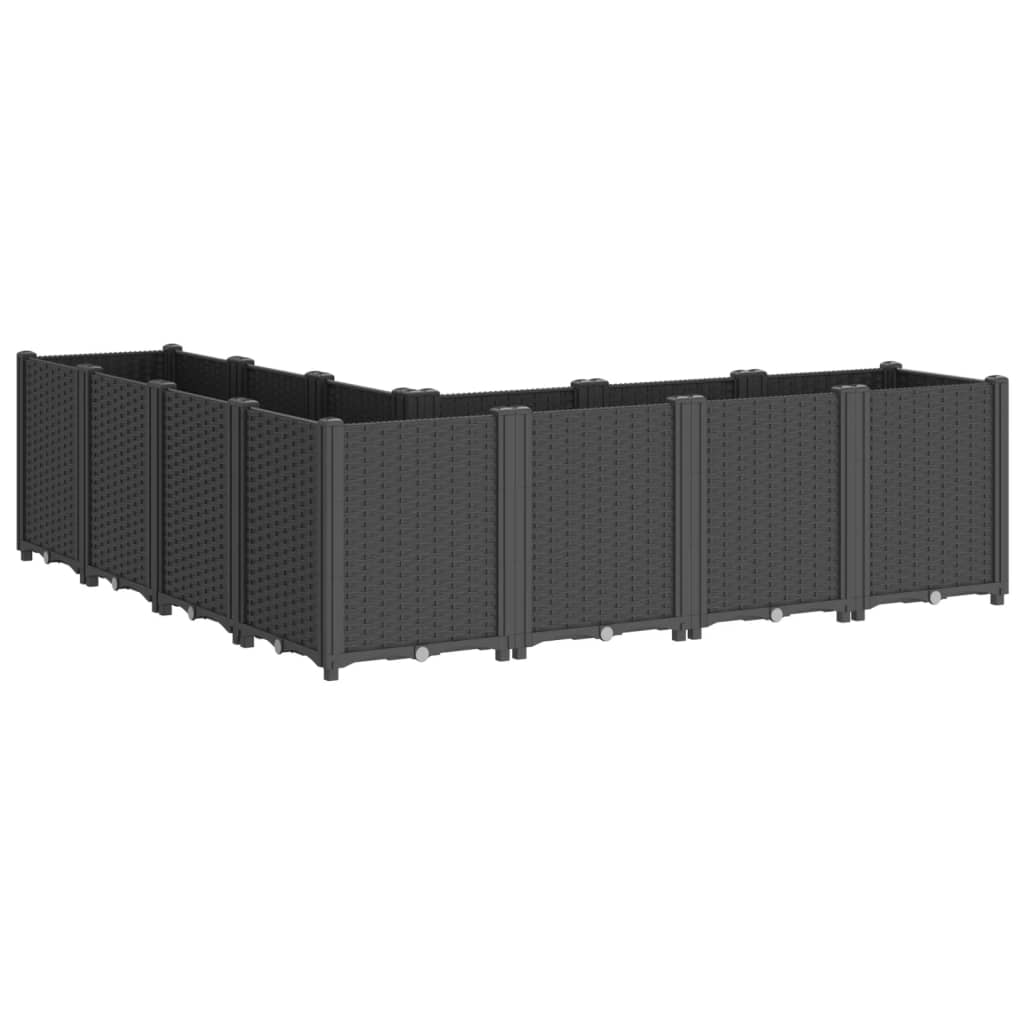 vidaXL Donica ogrodowa, czarna, 160x160x53 cm, PP