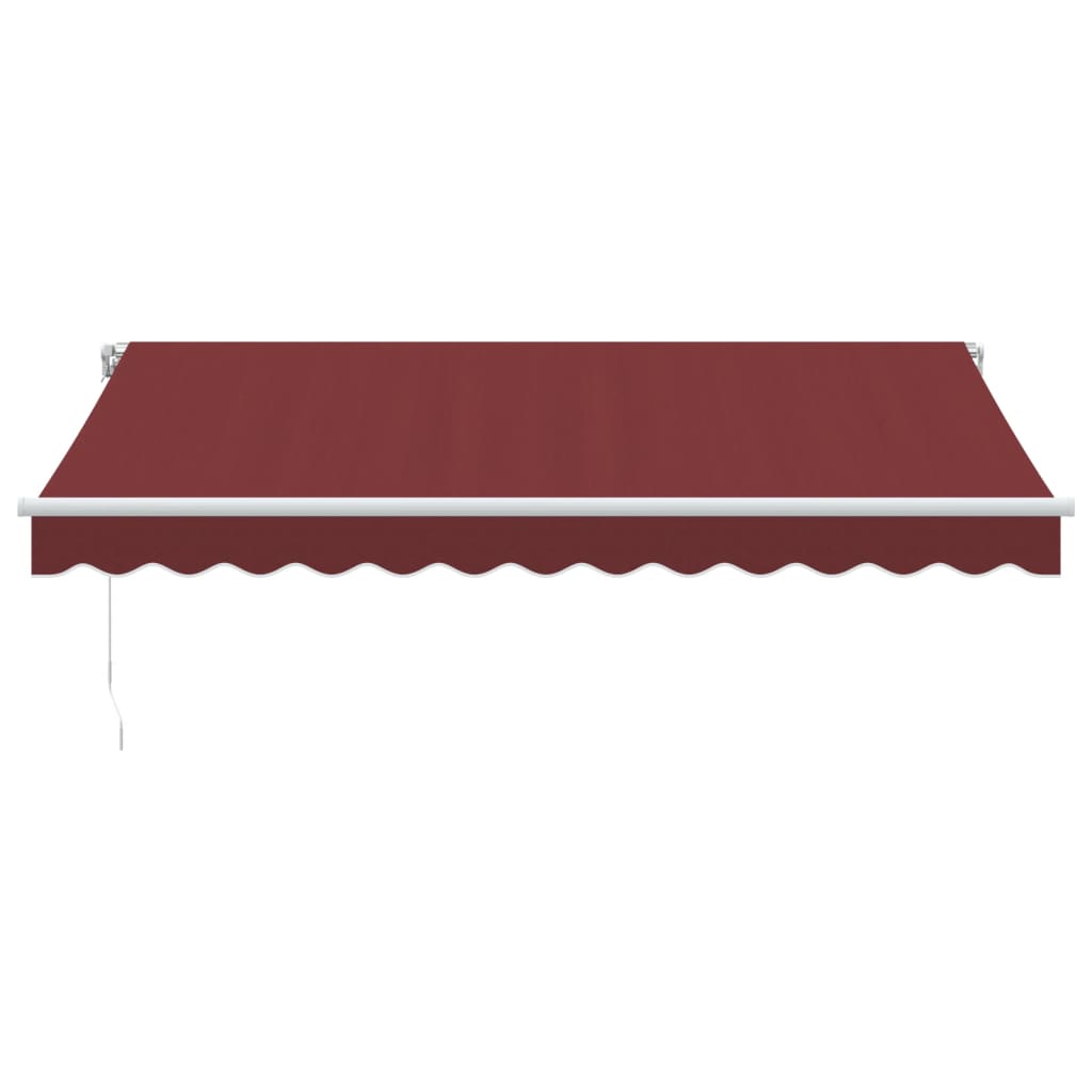 vidaXL Ręcznie zwijana markiza z LED, burgundowa, 350x250 cm