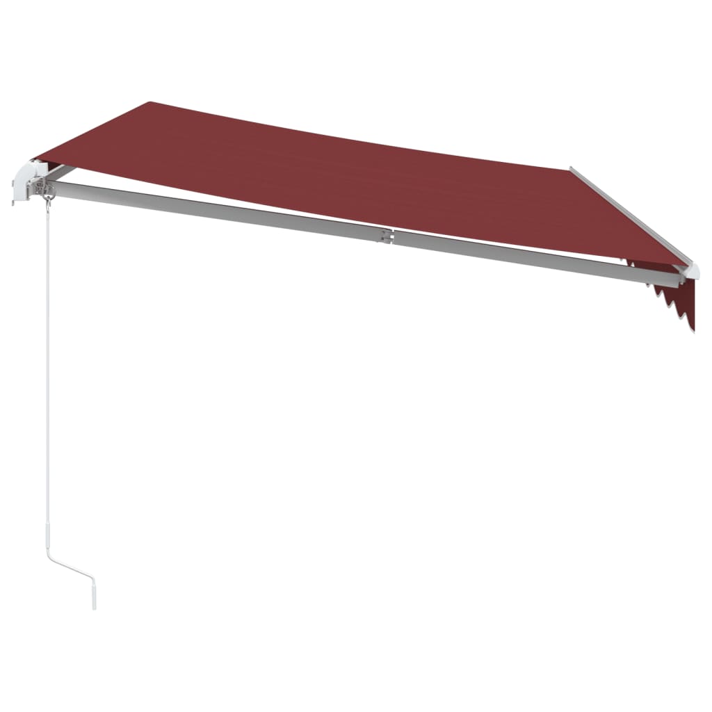 vidaXL Ręcznie zwijana markiza z LED, burgundowa, 350x250 cm