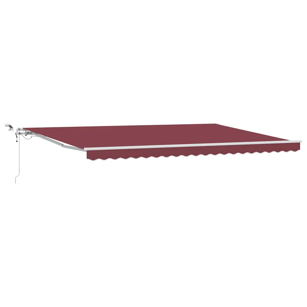 vidaXL Automatycznie zwijana markiza z LED, burgundowa, 500x300 cm