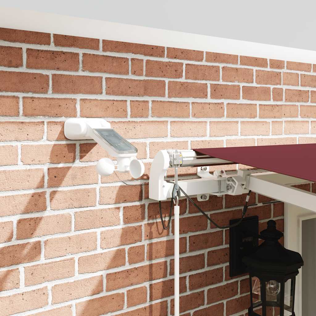 vidaXL Automatycznie zwijana markiza z LED, burgundowa, 500x300 cm