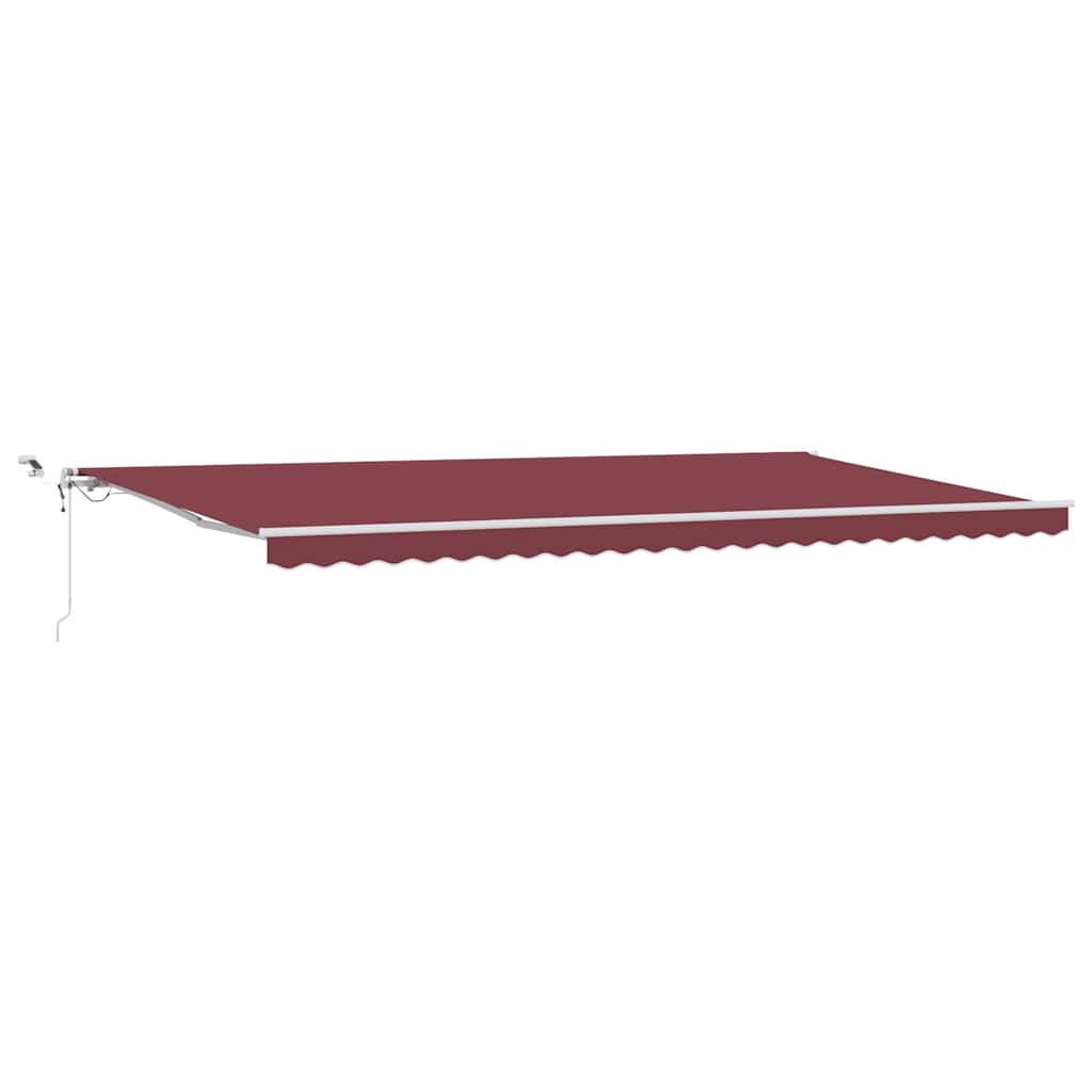 vidaXL Automatycznie zwijana markiza z LED, burgundowa, 600x300 cm