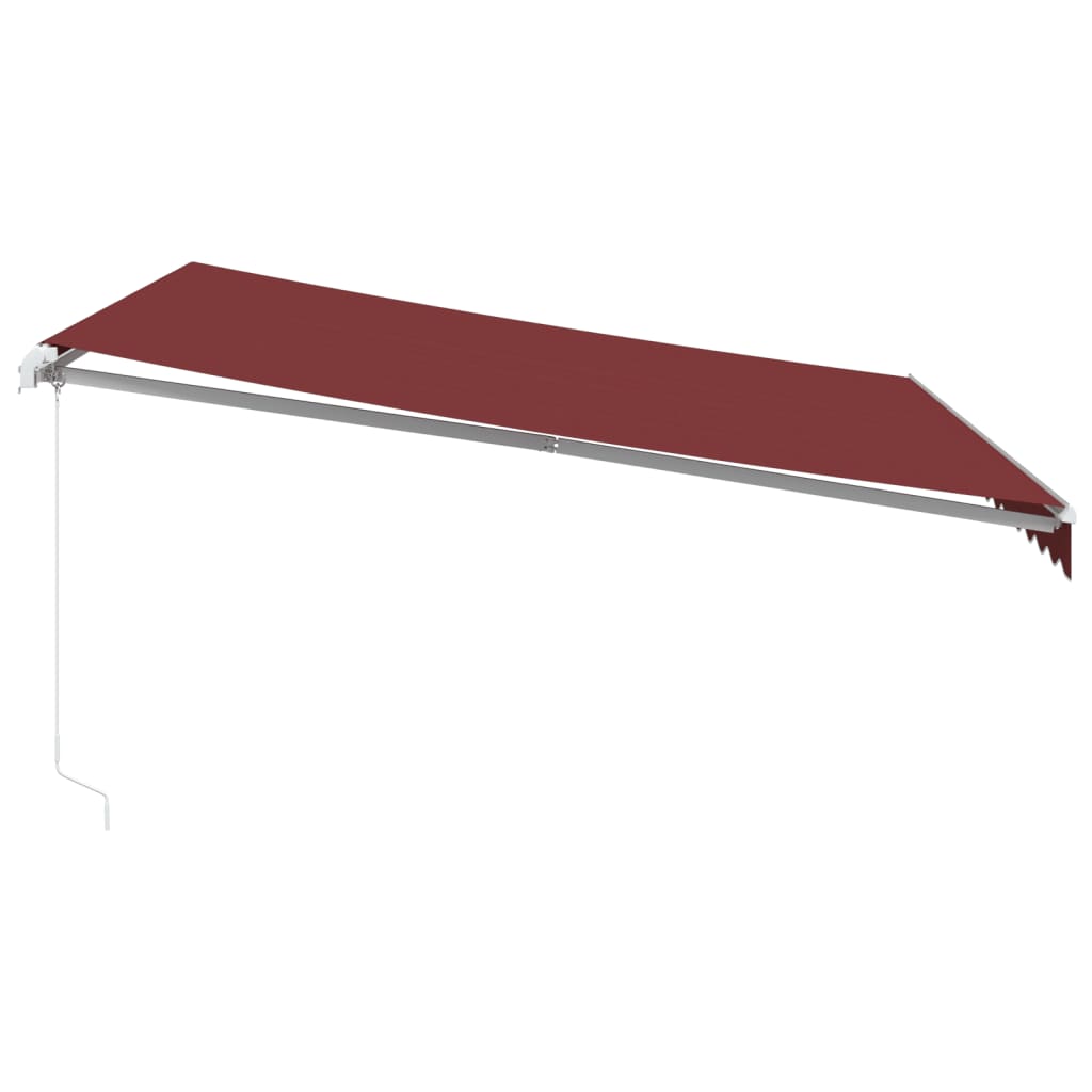 vidaXL Ręcznie zwijana markiza z LED, burgundowa, 400x350 cm