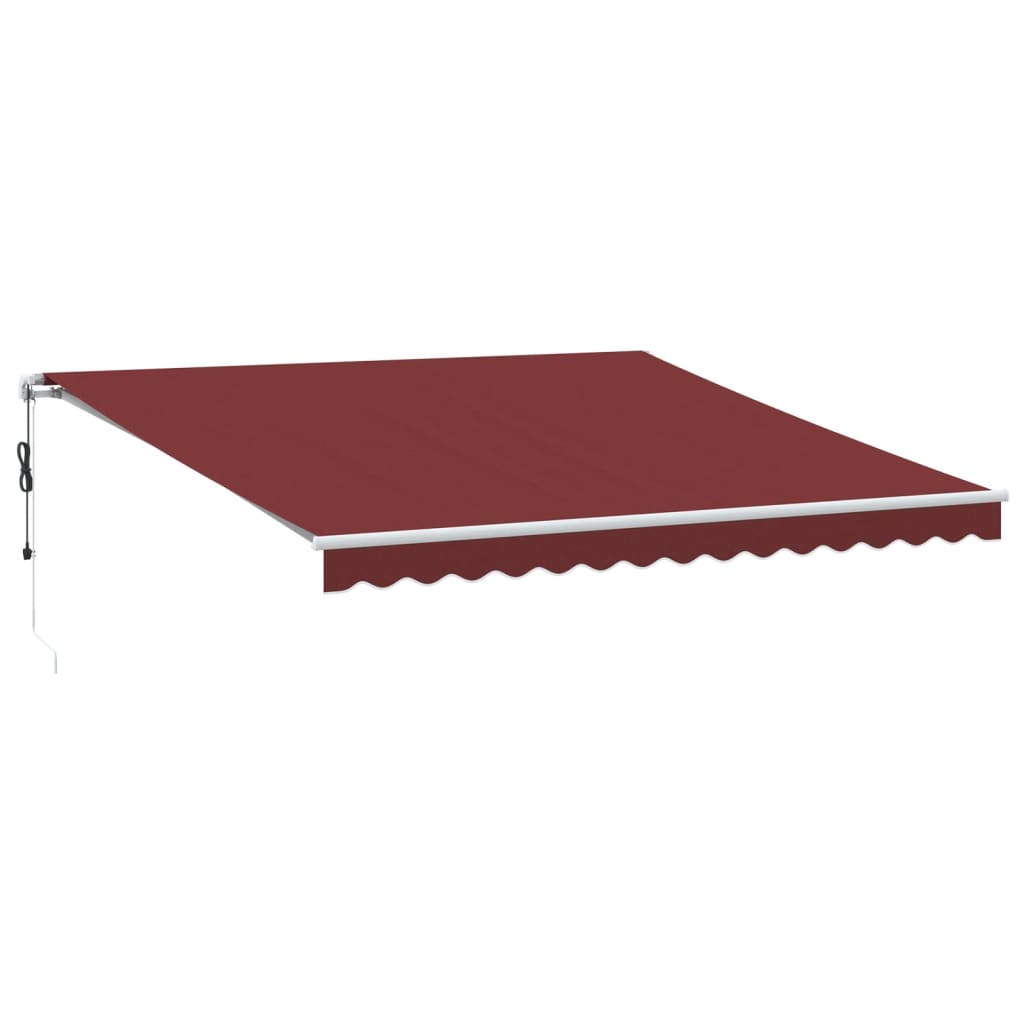 vidaXL Automatycznie zwijana markiza z LED, burgundowa, 400x350 cm