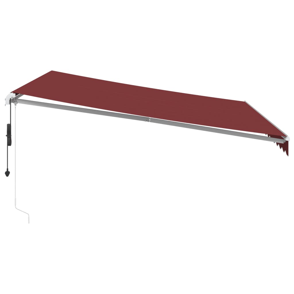 vidaXL Automatycznie zwijana markiza z LED, burgundowa, 400x350 cm