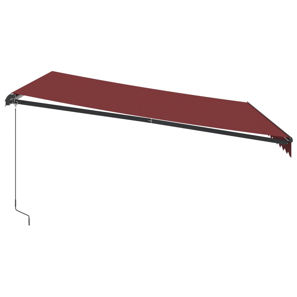 vidaXL Ręcznie zwijana markiza z LED, burgundowa, 400x350 cm