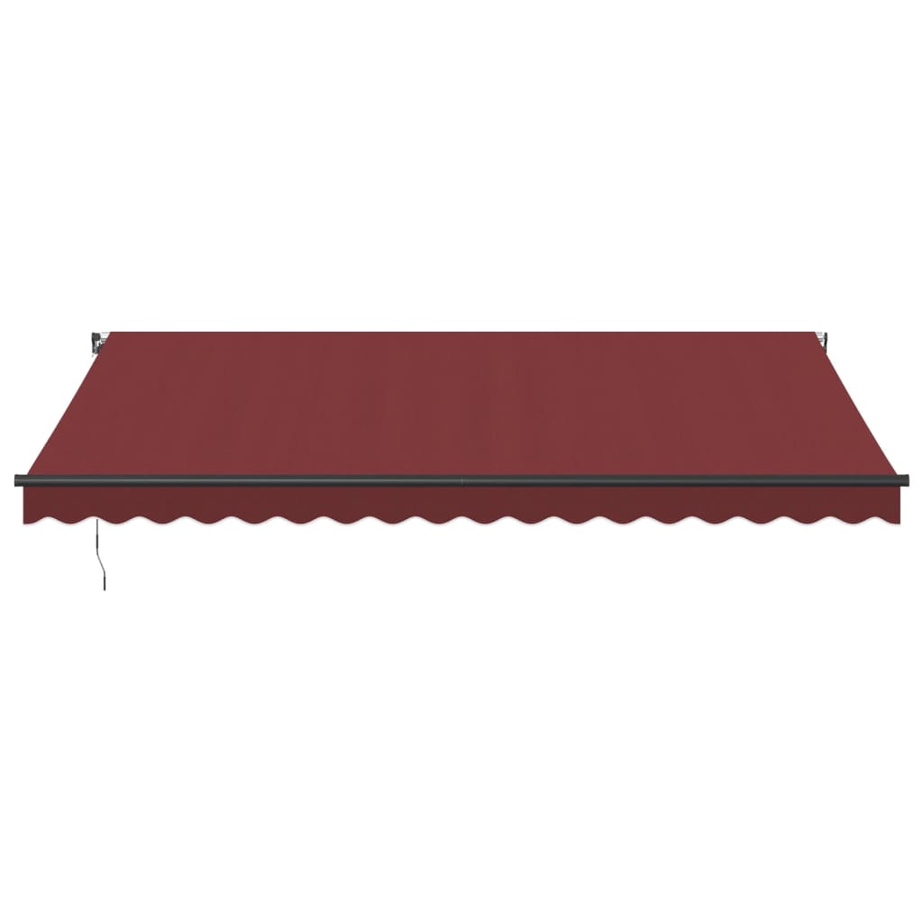 vidaXL Ręcznie zwijana markiza z LED, burgundowa, 450x350 cm