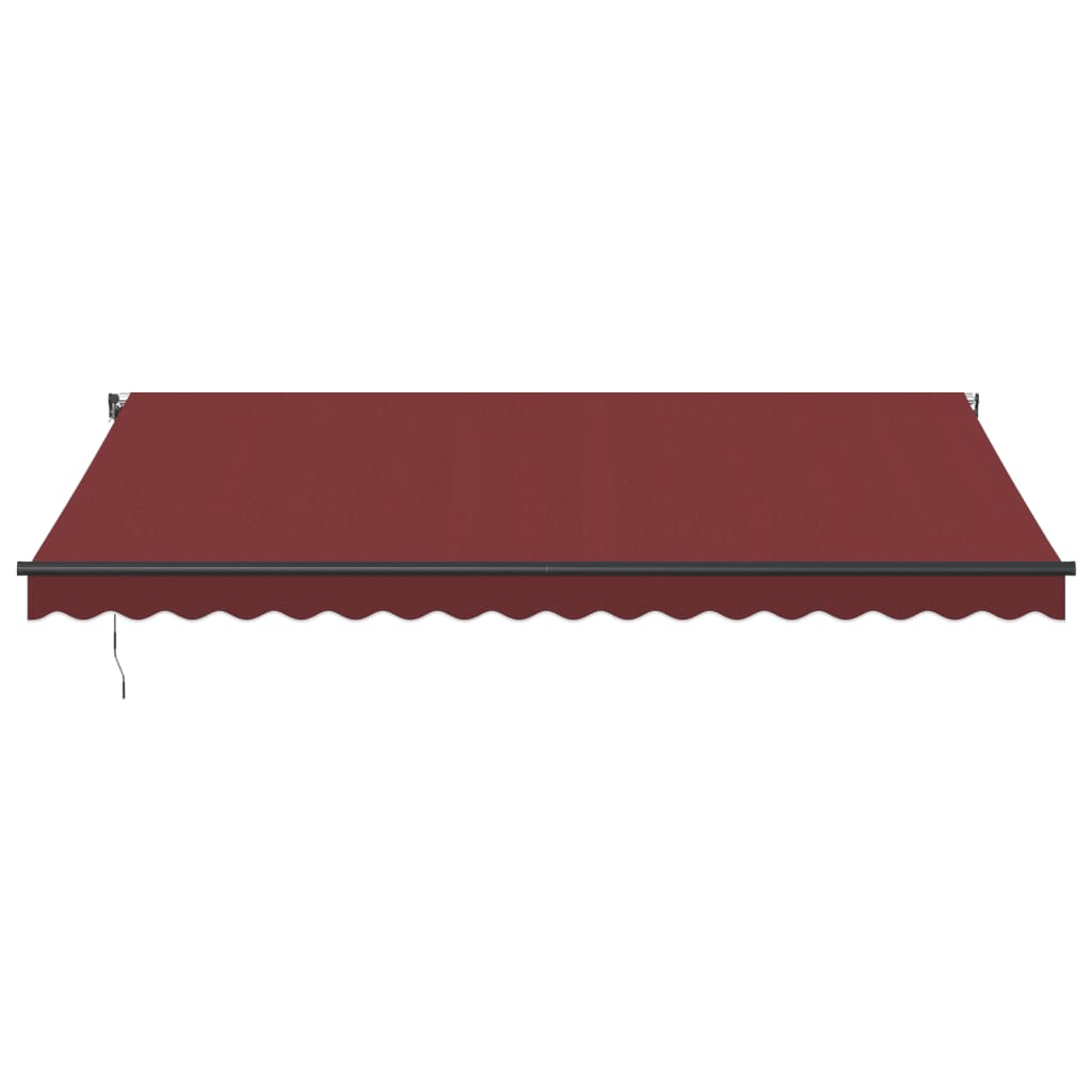 vidaXL Automatycznie zwijana markiza z LED, burgundowa, 450x350 cm