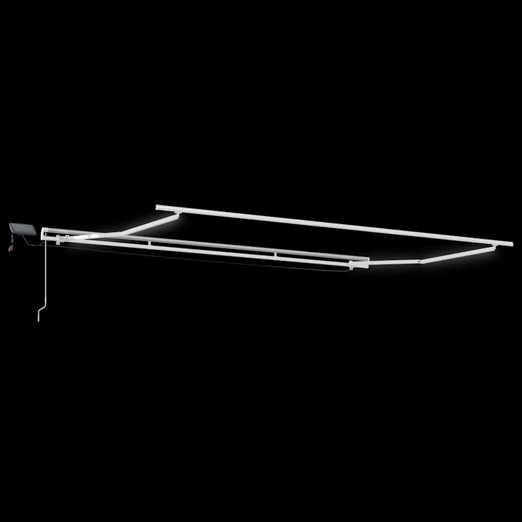 vidaXL Ręcznie zwijana markiza z LED, brązowa, 400x300 cm