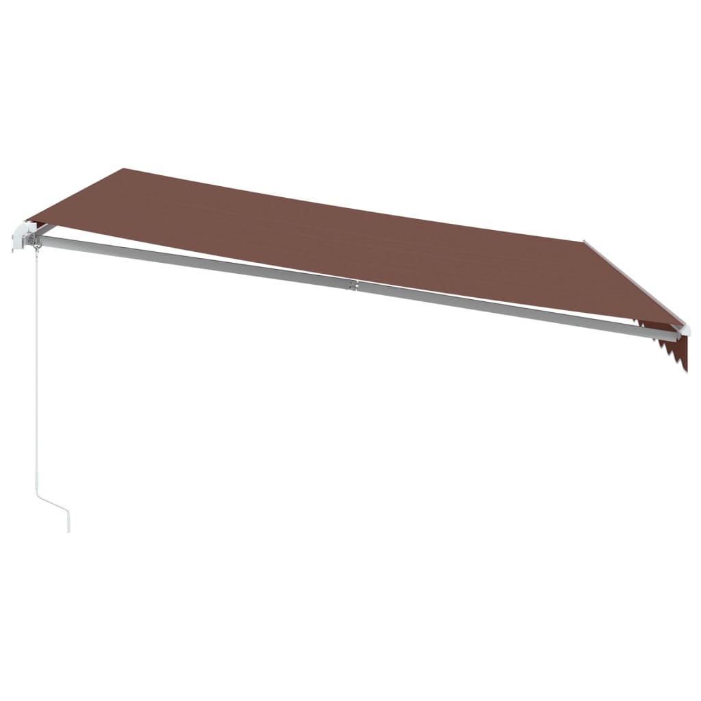 vidaXL Ręcznie zwijana markiza z LED, brązowa, 400x350 cm