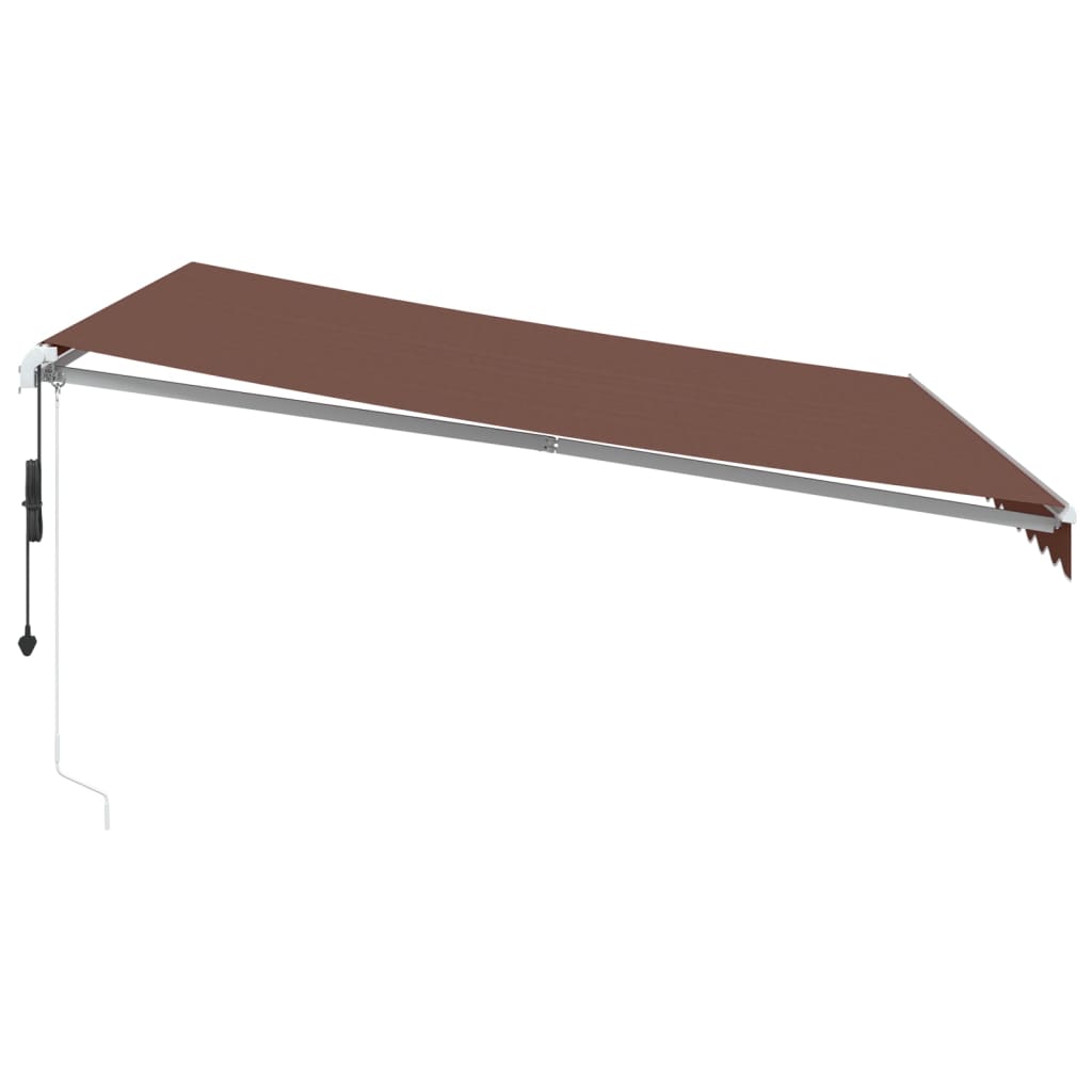 vidaXL Automatycznie zwijana markiza z LED, brązowa, 400x350 cm