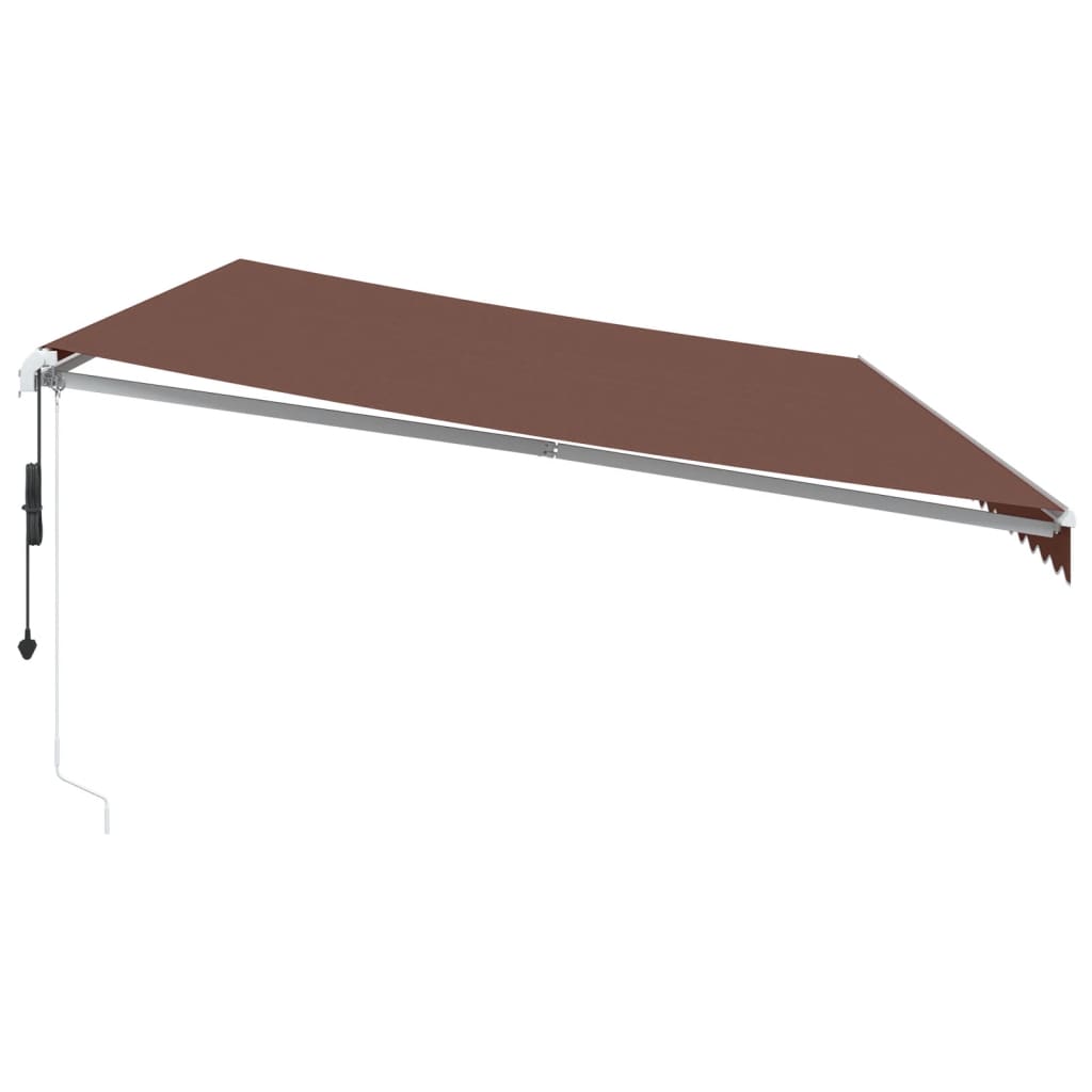 vidaXL Automatycznie zwijana markiza z LED, brązowa, 600x350 cm