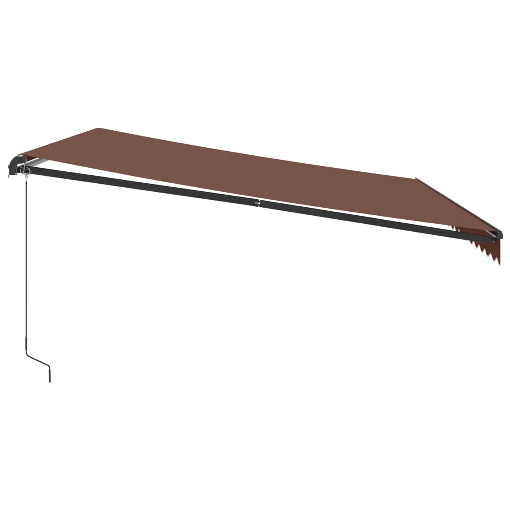 vidaXL Ręcznie zwijana markiza z LED, brązowa, 450x350 cm