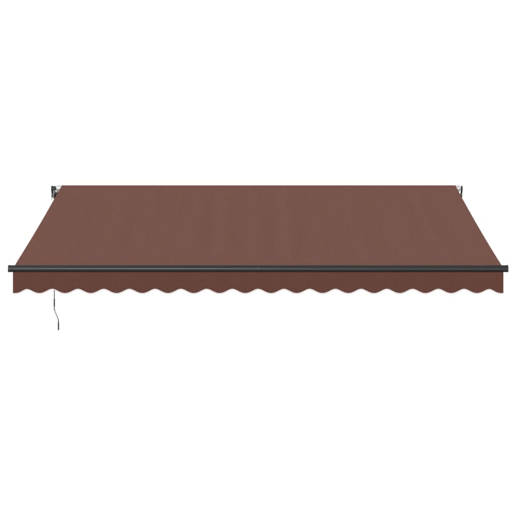 vidaXL Automatycznie zwijana markiza z LED, brązowa, 450x350 cm