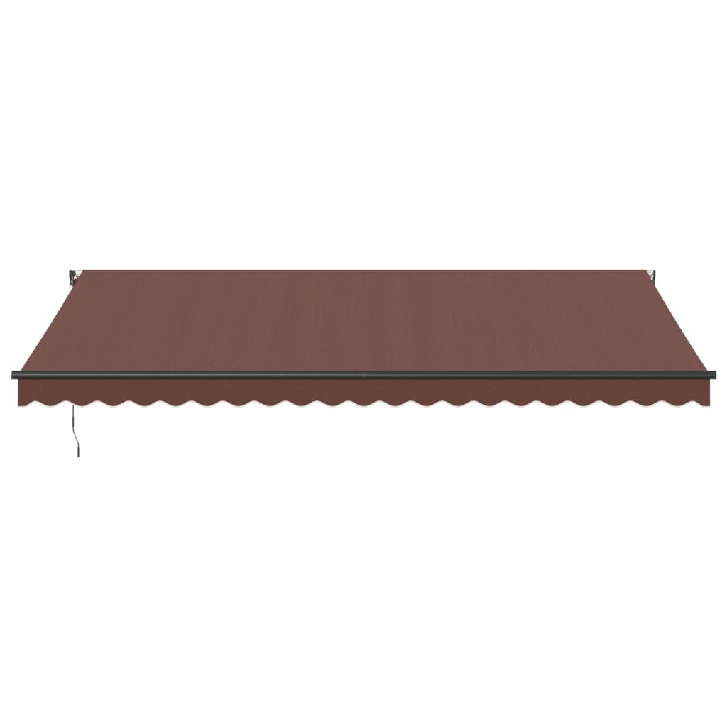 vidaXL Automatycznie zwijana markiza z LED, brązowa, 500x350 cm